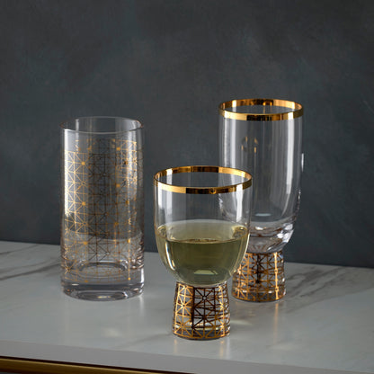 Tuscany Classics Gold Dust Highball Glasses, Set of 4