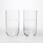 Bottoms Up & Top Me Off Highball Glasses, Set of 2