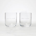 This Rocks & You're Neat Double Old-Fashioned Glasses, Set of 2