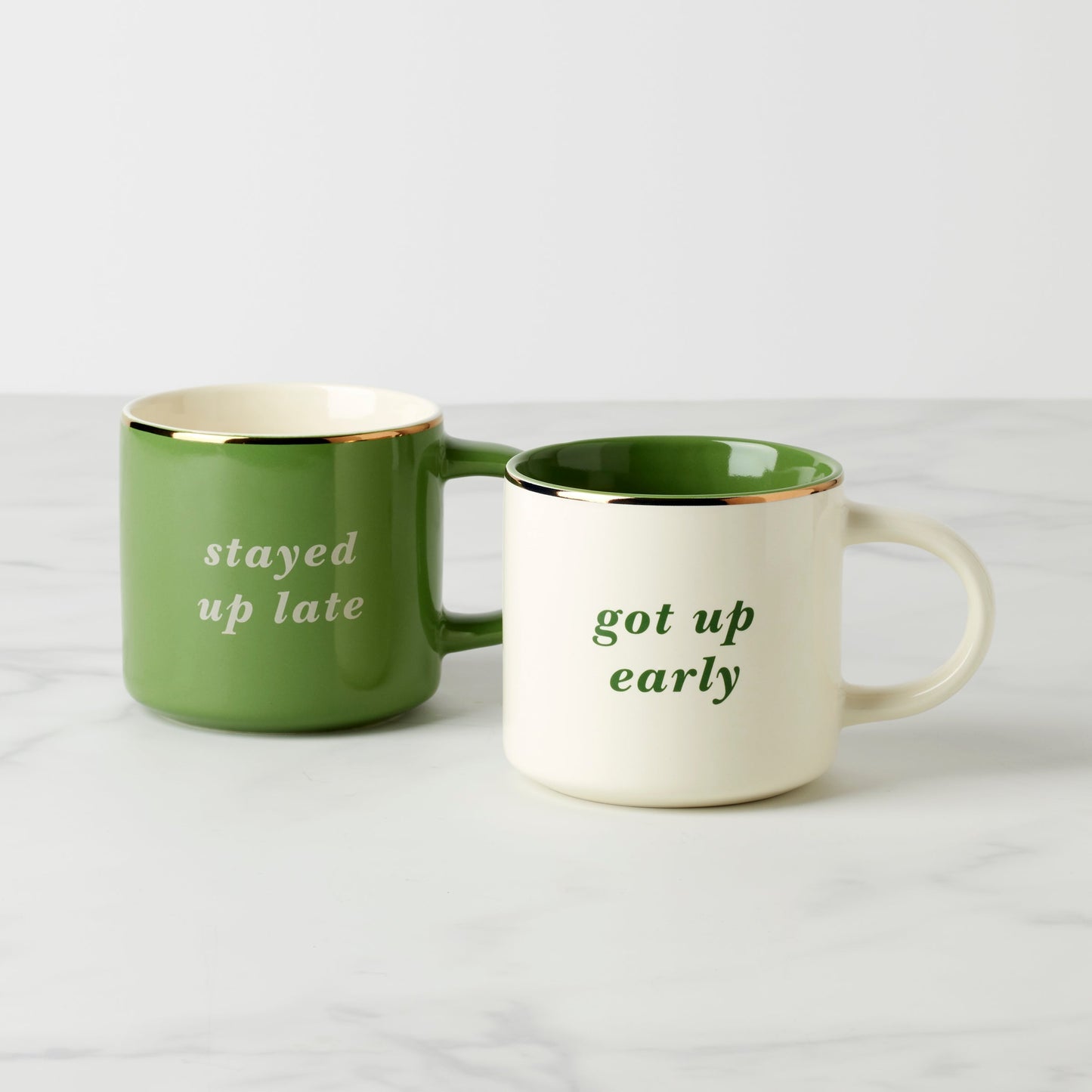 Two of a Kind Got Up Early & Stayed Up Late Mugs, Set of 2