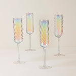Tuscany Classics Iridescent Flute Glasses, Set of 4