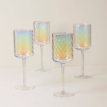 Tuscany Classics Iridescent Red Wine Glasses, Set of 4