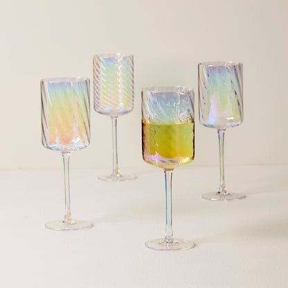 Tuscany Classics Iridescent White Wine Glasses, Set of 4