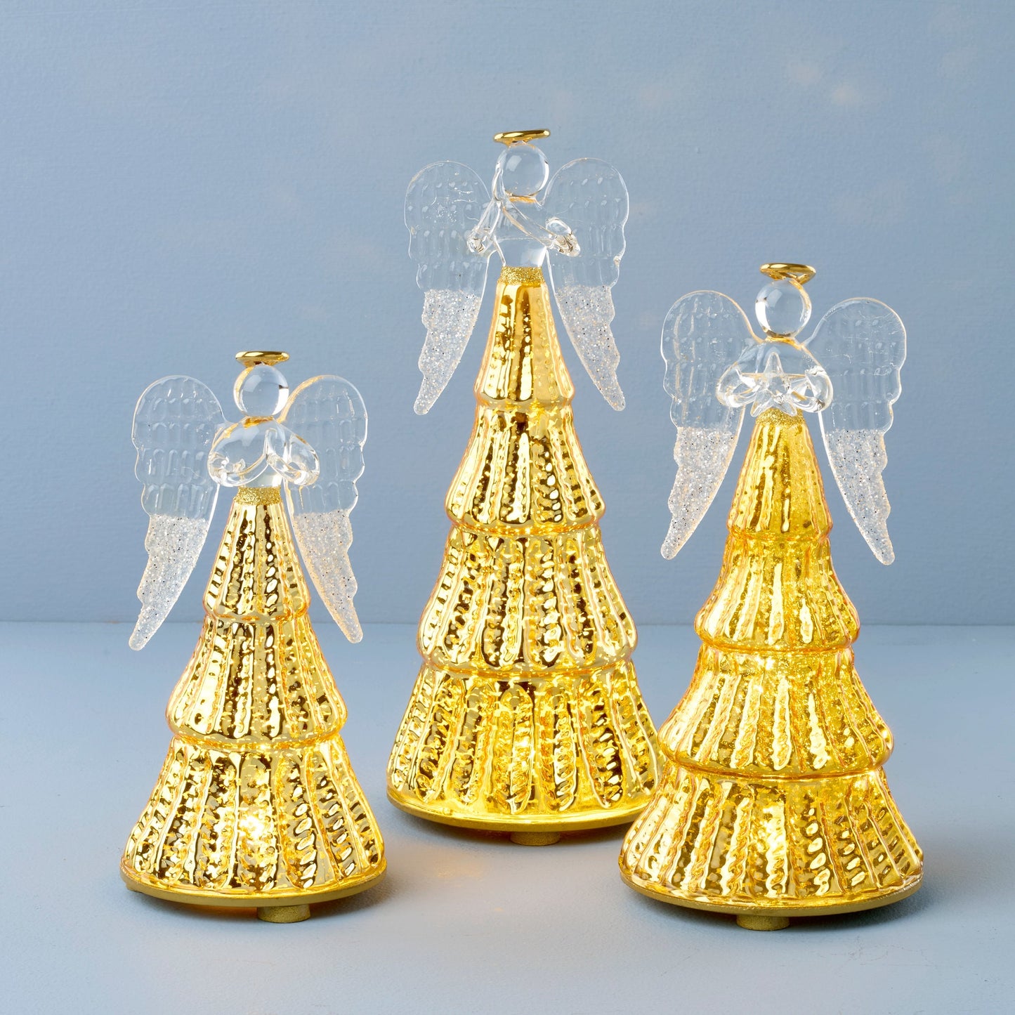 Radiant Light Lit Angel Figurines 3-Piece Set
