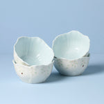 Butterfly Meadow Floral Blue Dessert Bowls, Set of 4