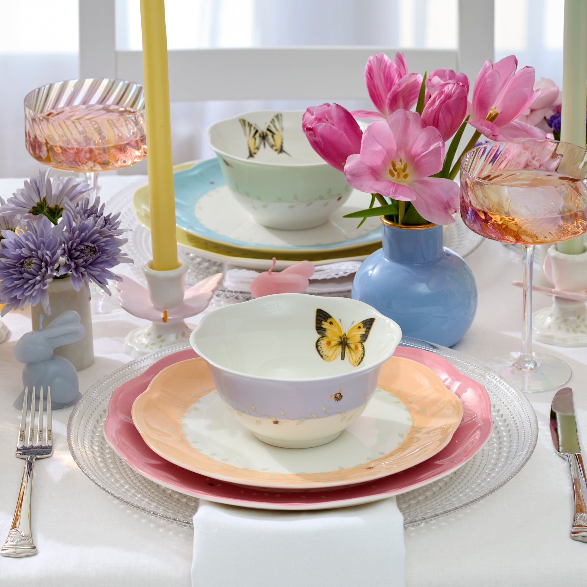 Butterfly Meadow Colors 4-Piece Dessert Bowl Set