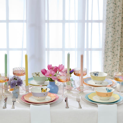 Pastel Striped Table Candles, Set of 8