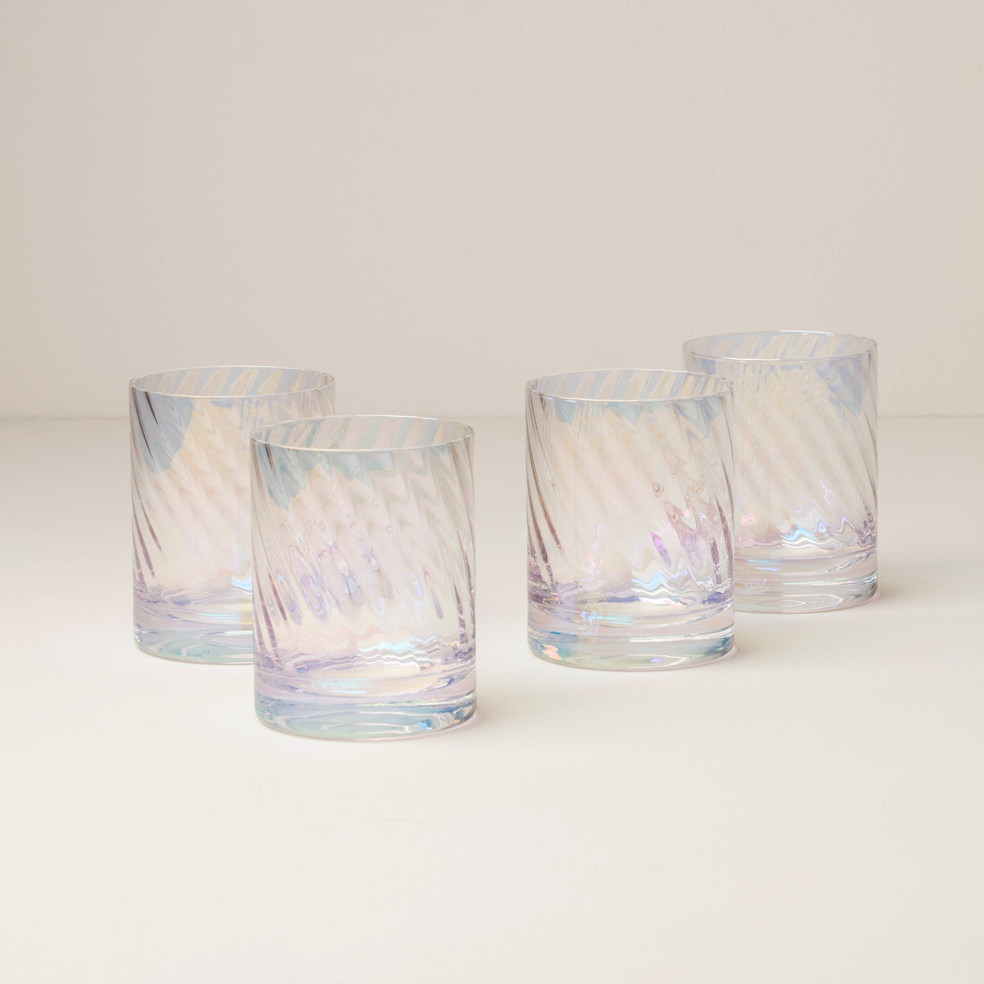 Tuscany Classics Iridescent Double Old-Fashioned Glasses, Set of 4