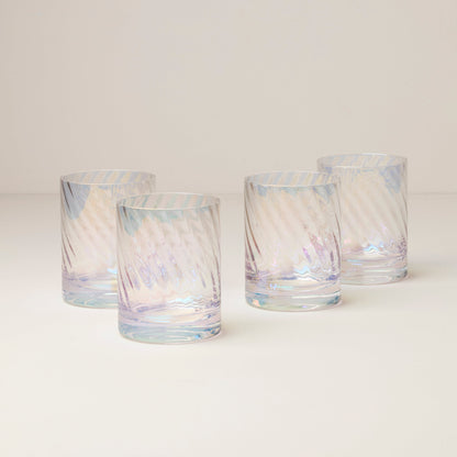 Tuscany Classics Iridescent Double Old-Fashioned Glasses, Set of 4