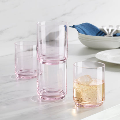 Tuscany Stackable Blush Tall Glasses, Set of 4