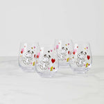 Snoopy Valentine's Day Tumblers, Set of 4