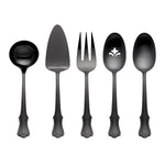 James Street Black Satin 5-Piece Hostess Set