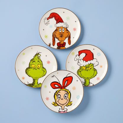 Merry Grinchmas Grinchie Grins Accent Plates, Set of 4