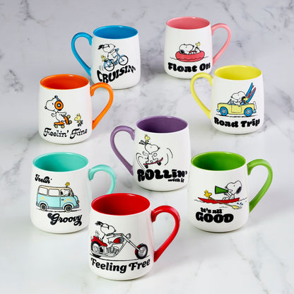 Peanuts Mugs Cruisin'-Feelin' Fine, Set of 2