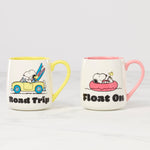 Peanuts Mugs Road Trip-Float On, Set of 2