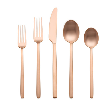 Dean Rose Gold Satin 20-Piece Flatware Set