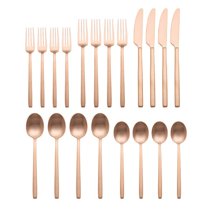 Dean Rose Gold Satin 20-Piece Flatware Set