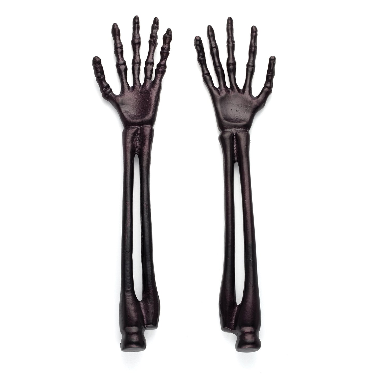 Vintro Halloween Skeleton Black Satin 2-Piece Salad Servers