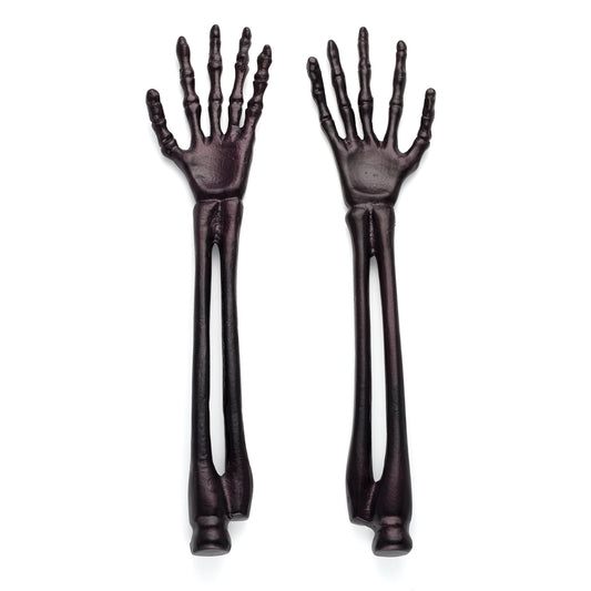 Vintro Halloween Skeleton Black Satin 2-Piece Salad Servers