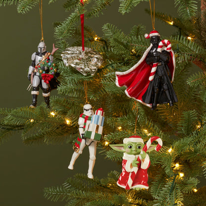 Grogu with Candy Cane Ornament