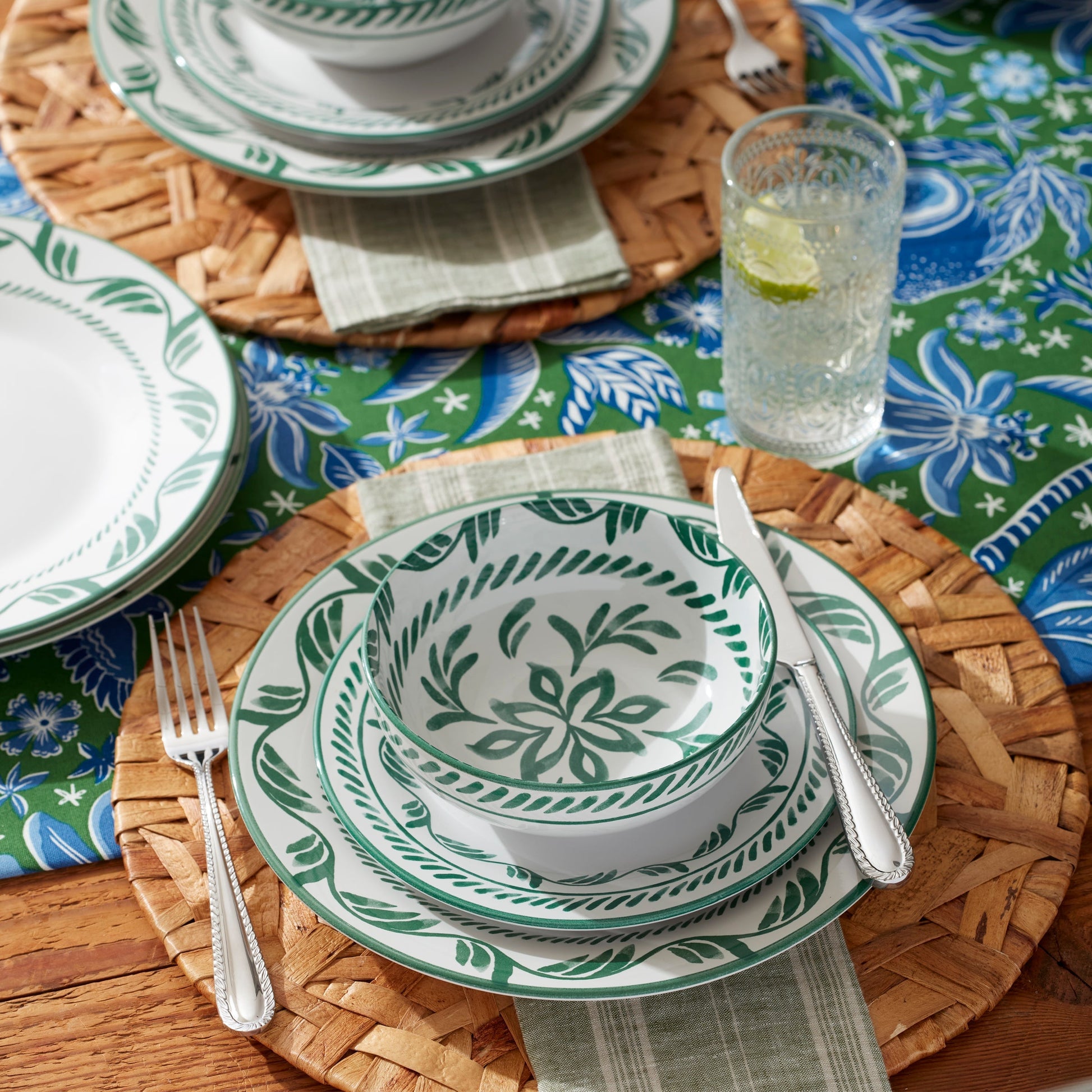 Solear Green 12-Piece Dinnerware Set