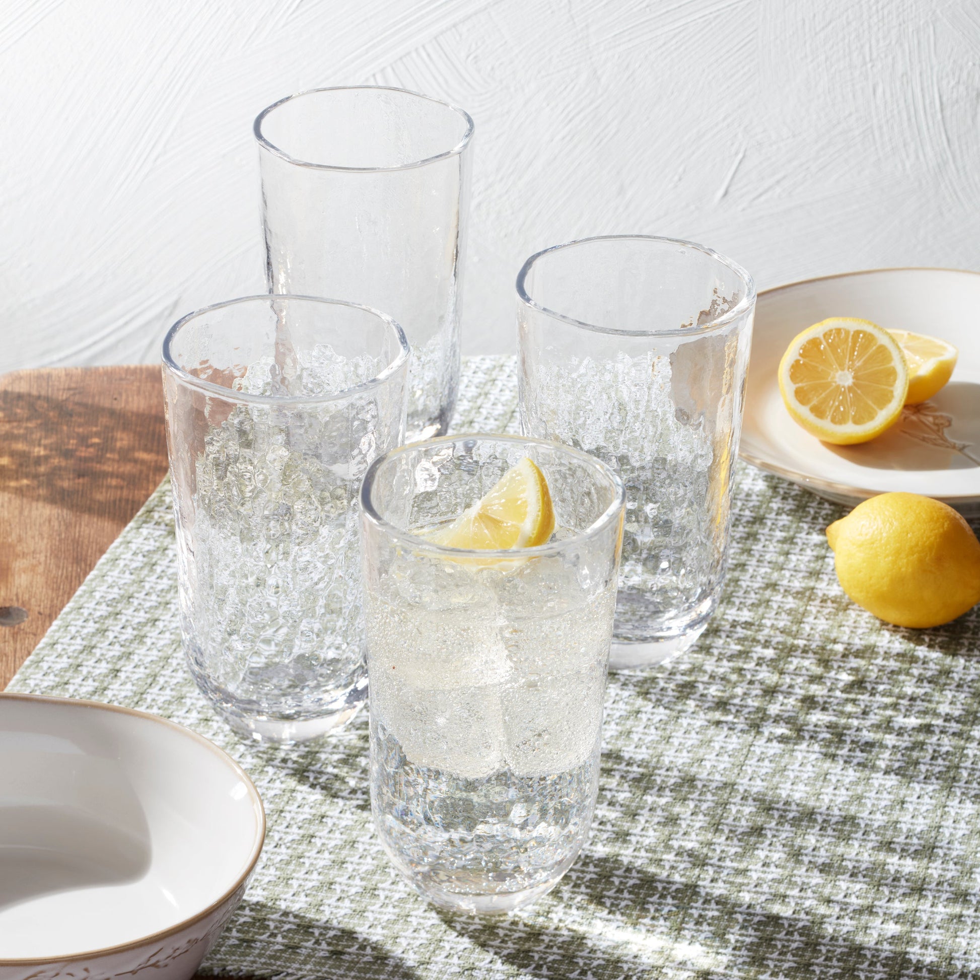 Homespun Clear Tall Tumbler - Set Of 4