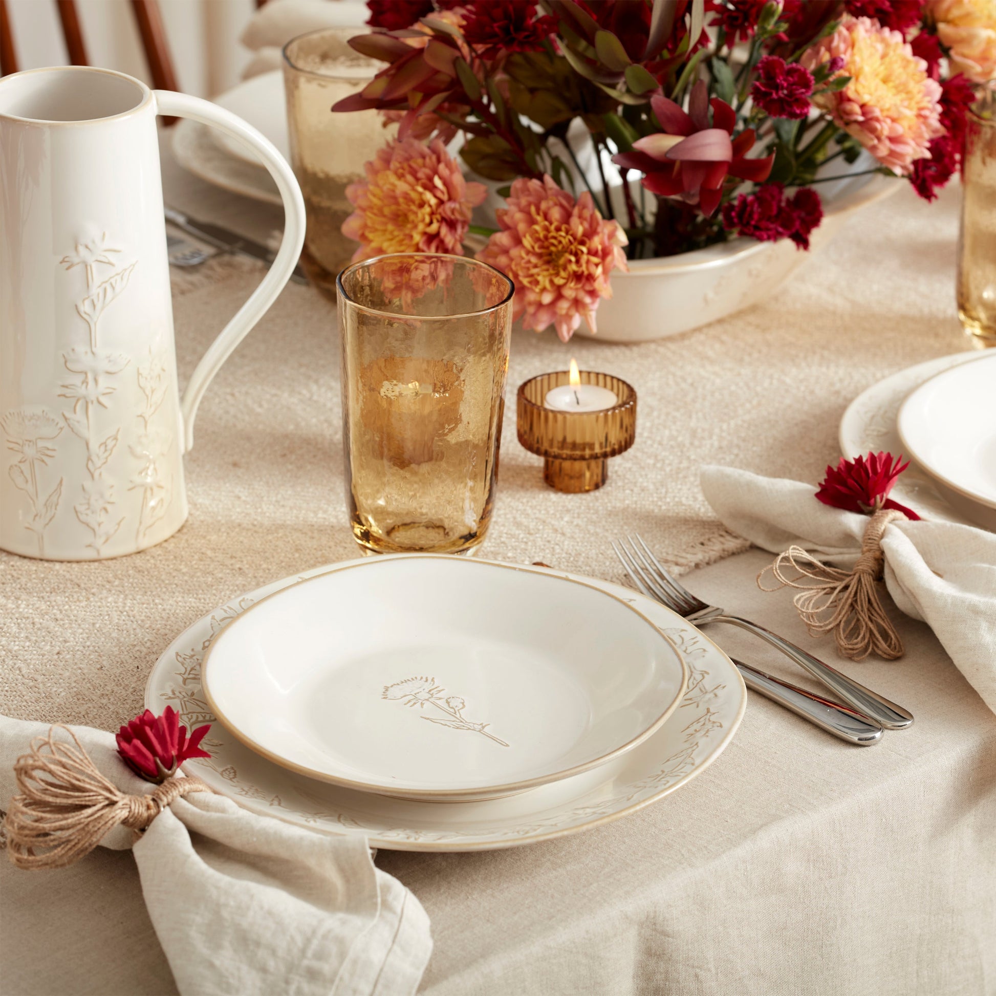 Homespun Amber Tall Tumbler - Set Of 4