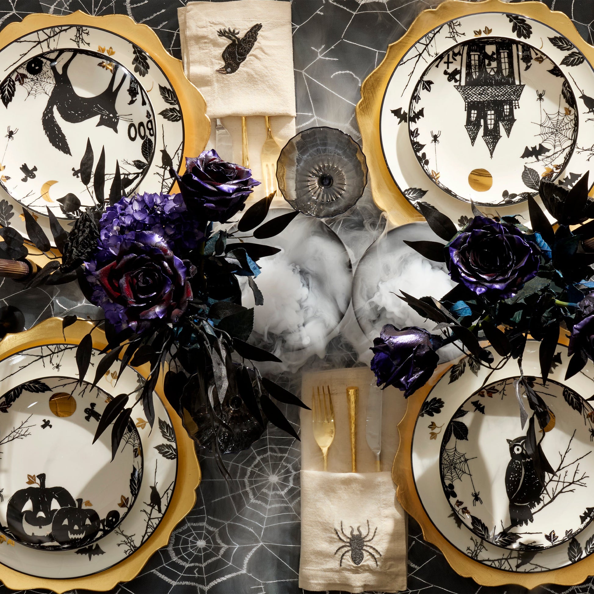 Haunted Halloween Dinner Plates, Set of 4