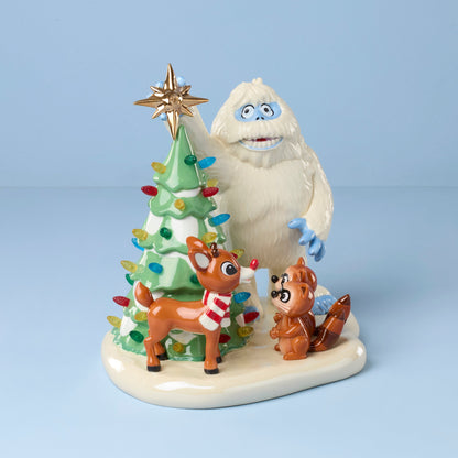 Rudolph and Bumble Lit Figurine