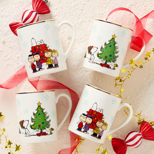 Peanuts Gang Mugs, Set of 4, Assorted