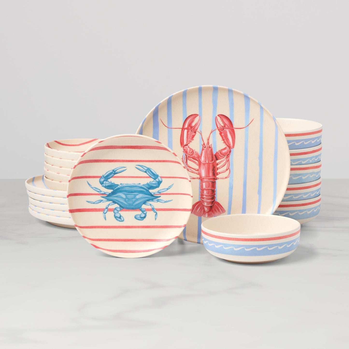 24 Seven Melamine Wharfside 18-Piece Dinnerware Set