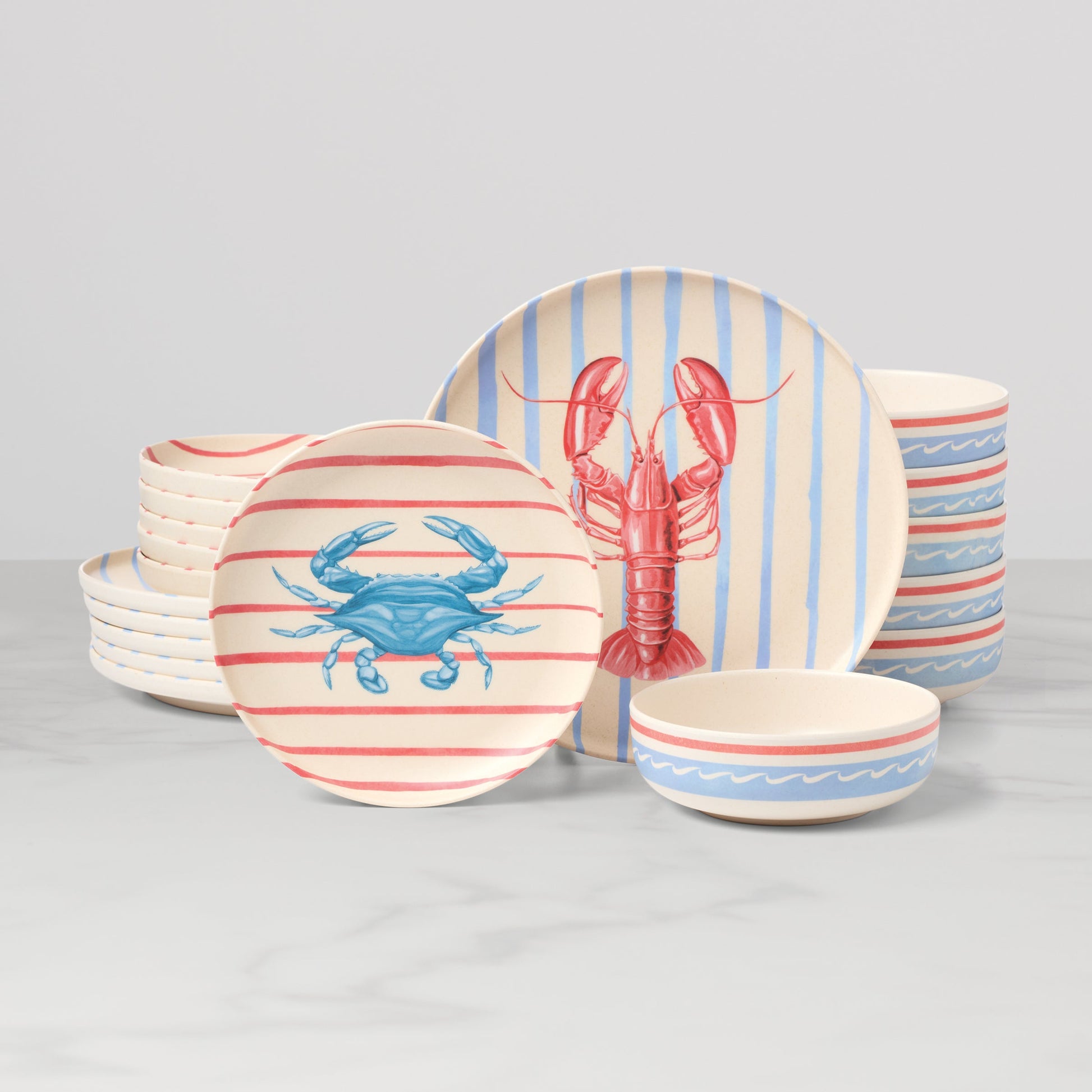 24 Seven Melamine Wharfside 18-Piece Dinnerware Set