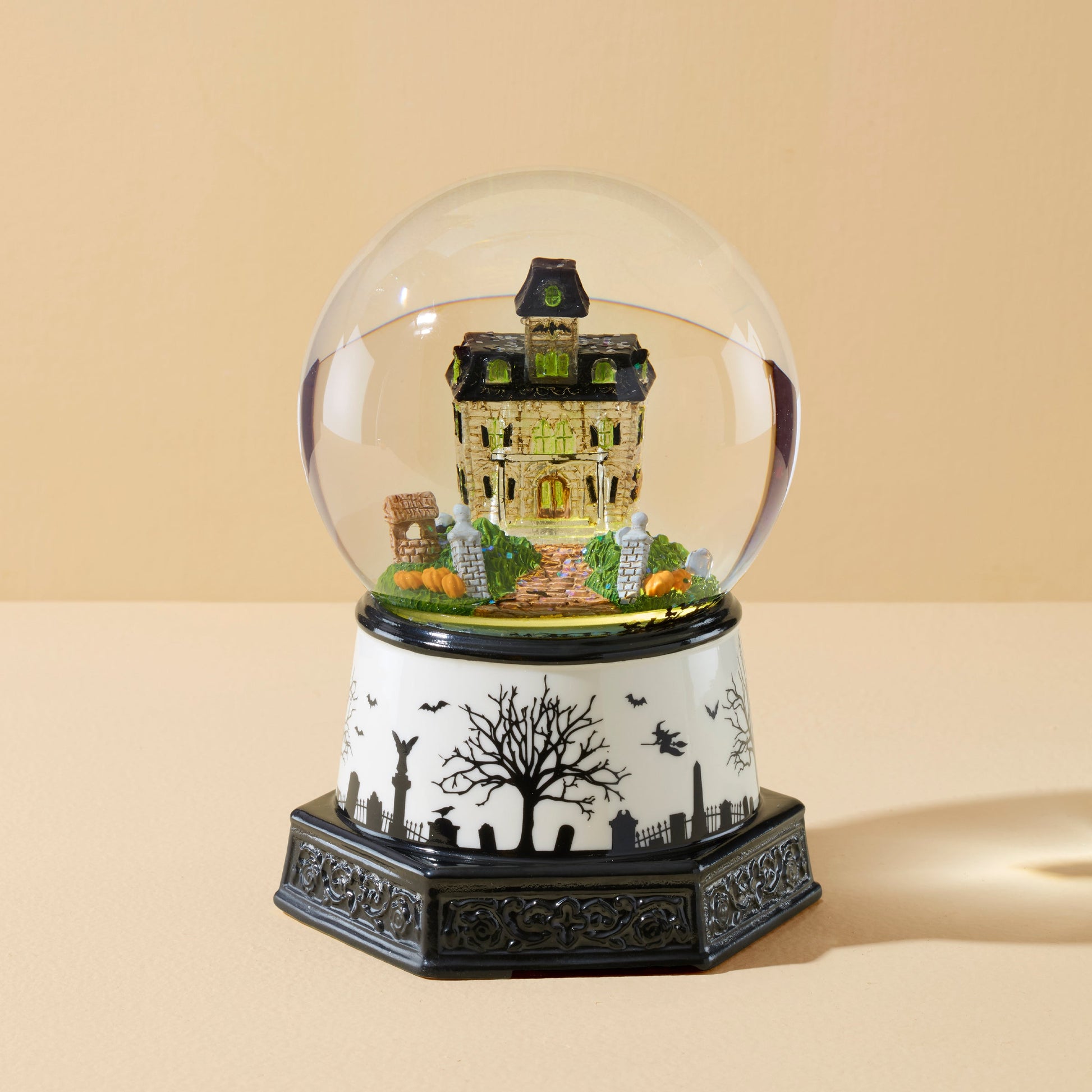 Haunted Village Lit Water Globe