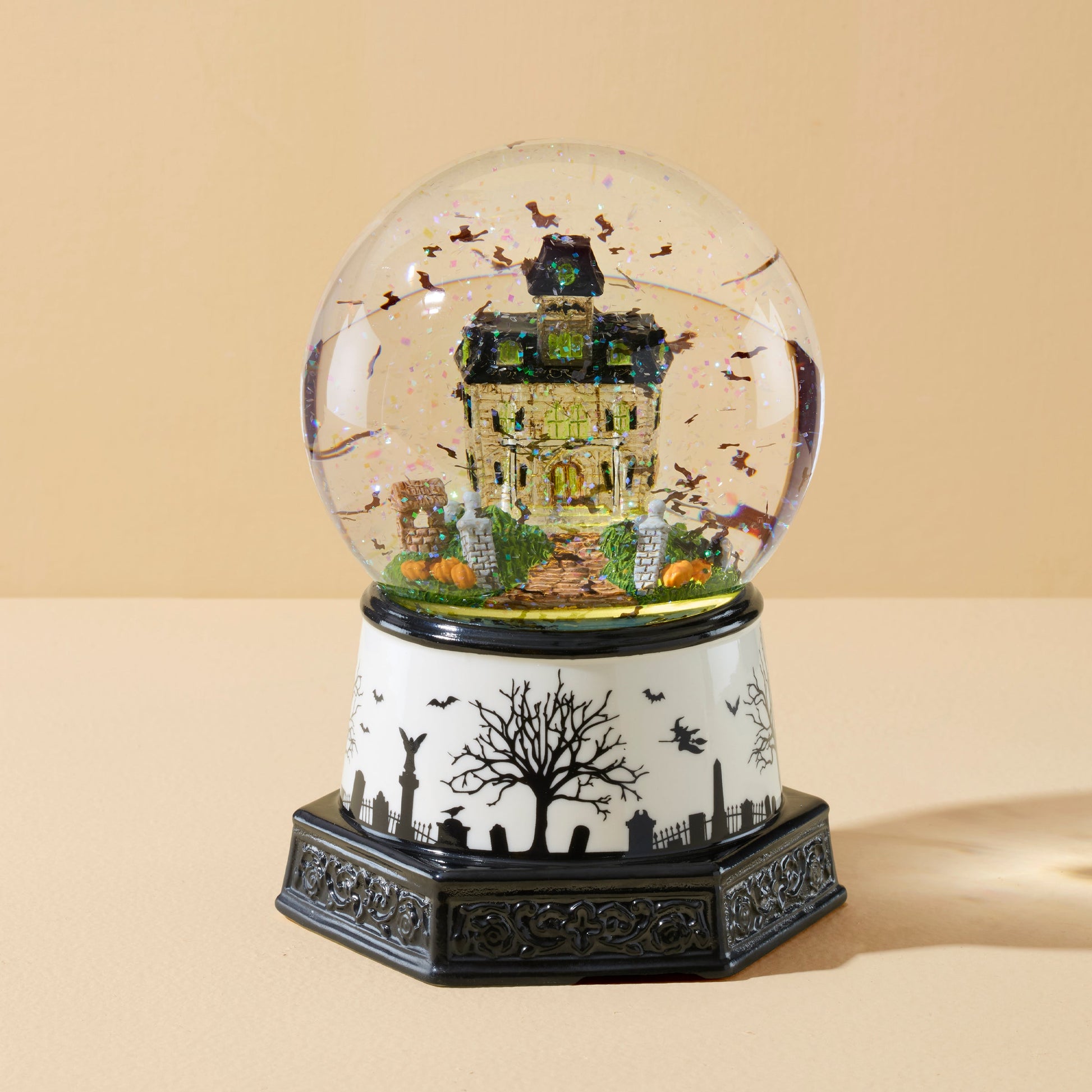 Haunted Village Lit Water Globe