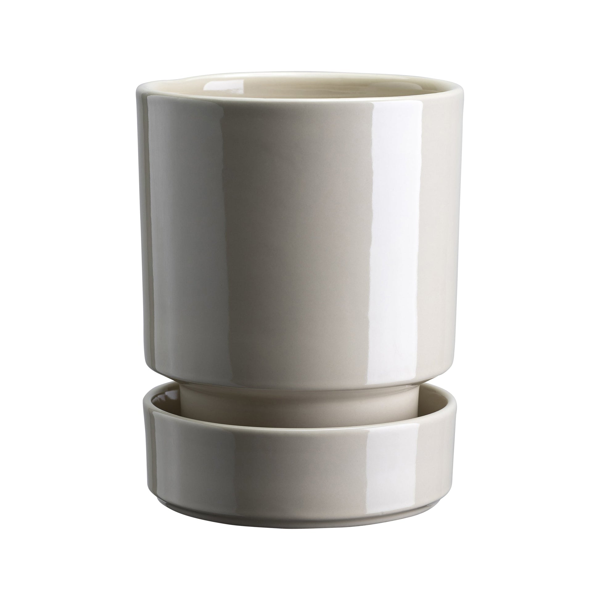 Hoff Glazed Sand Stone 12cm Pot with Saucer