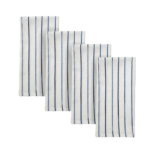 Blue Bay Stripe Dinner Napkins, Set of 4