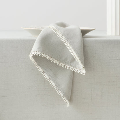 French Perle Solid Dove Grey Dinner Napkins, Set of 4