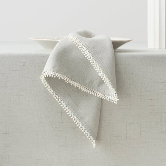 French Perle Solid Dove Grey Dinner Napkins, Set of 4