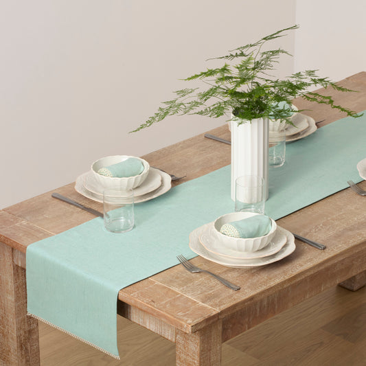 French Perle Solid Ice Blue 14x90 Table Runner