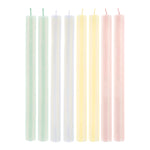 Pastel Striped Table Candles, Set of 8