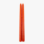 Dripless Vermillion 12" Taper Candles, Set of 2