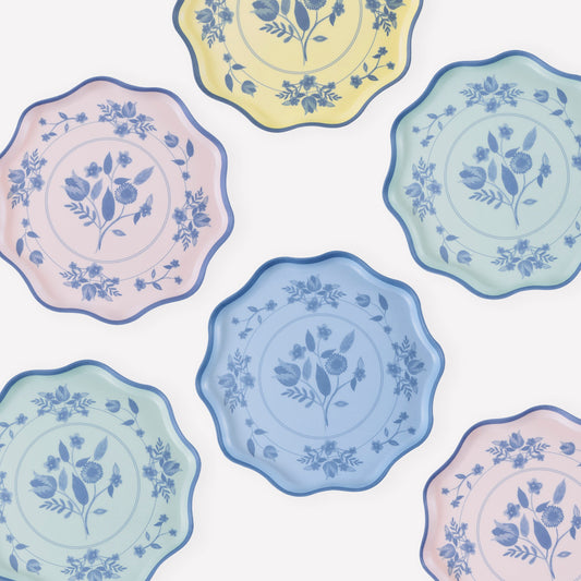 Vintage Botanical Reusable Small Plates, Set of 4