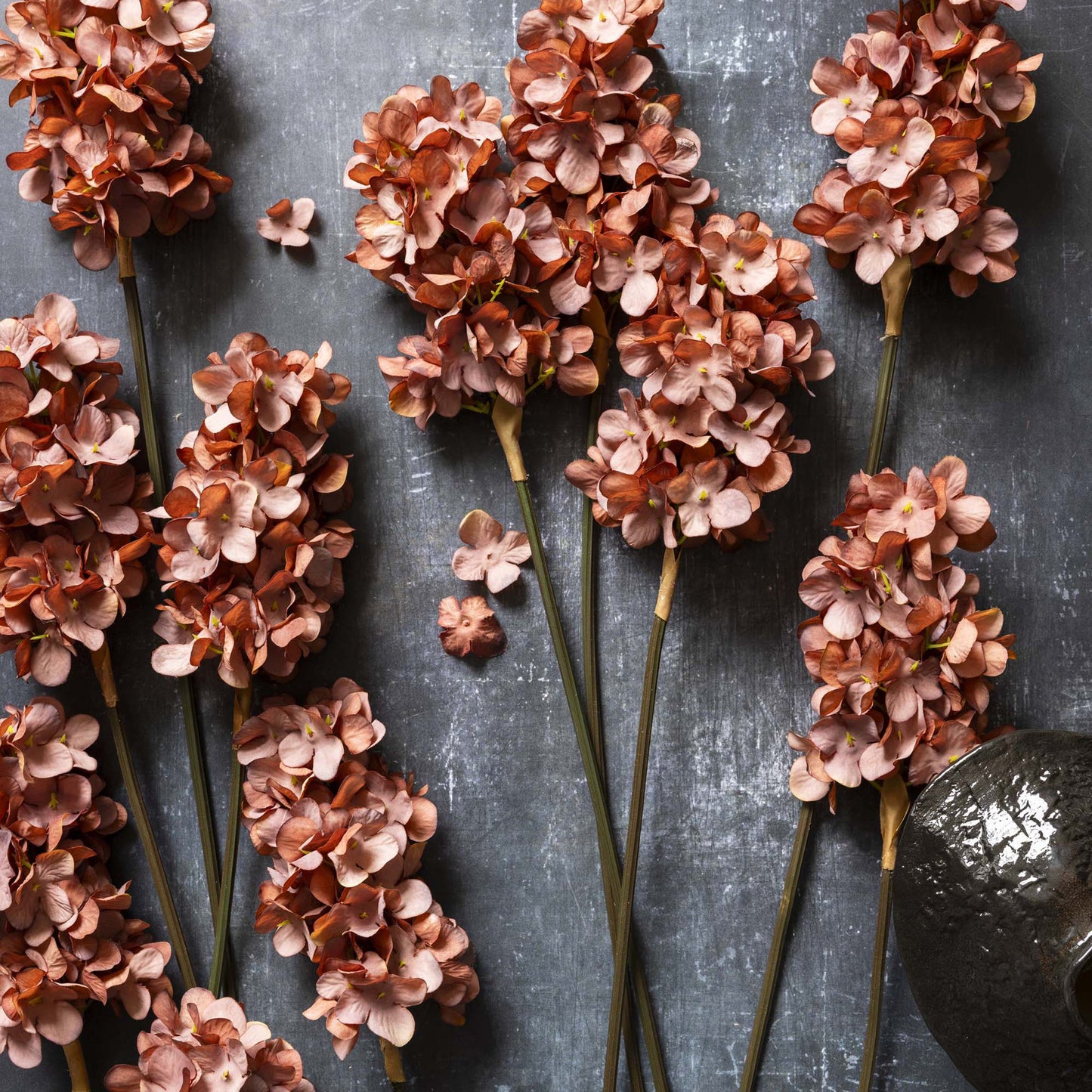 Artificial Antique Pink Cone Hydrangea Stem