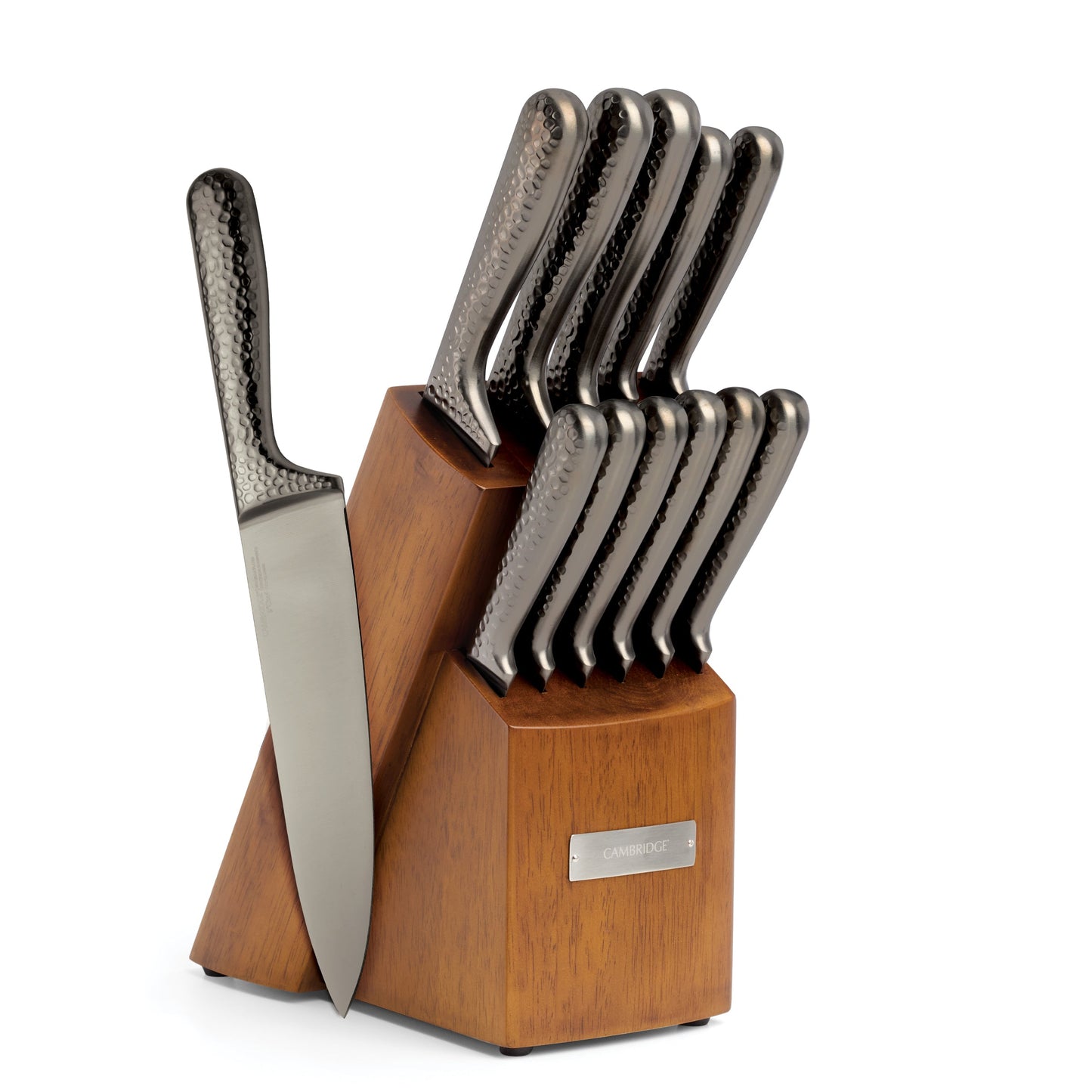 Nero Hammered Titanium 12-Piece Cutlery Block Set