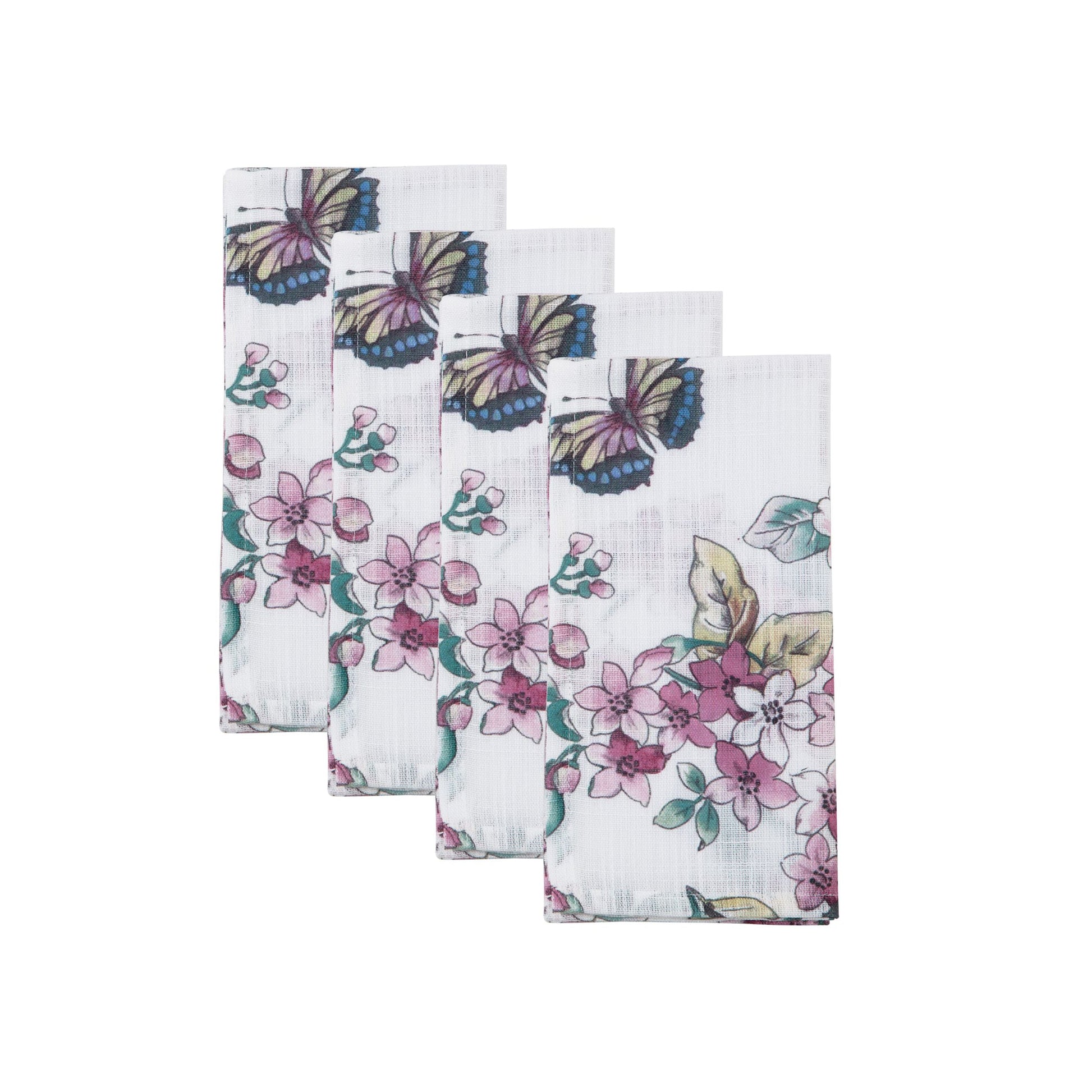 Butterfly Meadow Floral Dinner Napkins, Set of 4