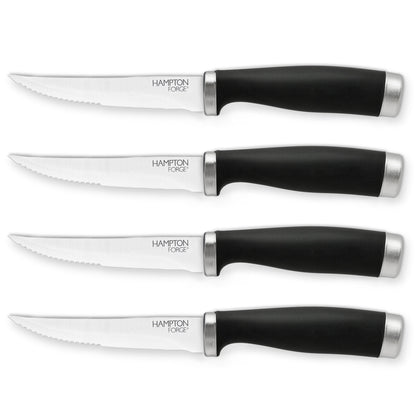 Epicure Black Steak Knives, Set of 4