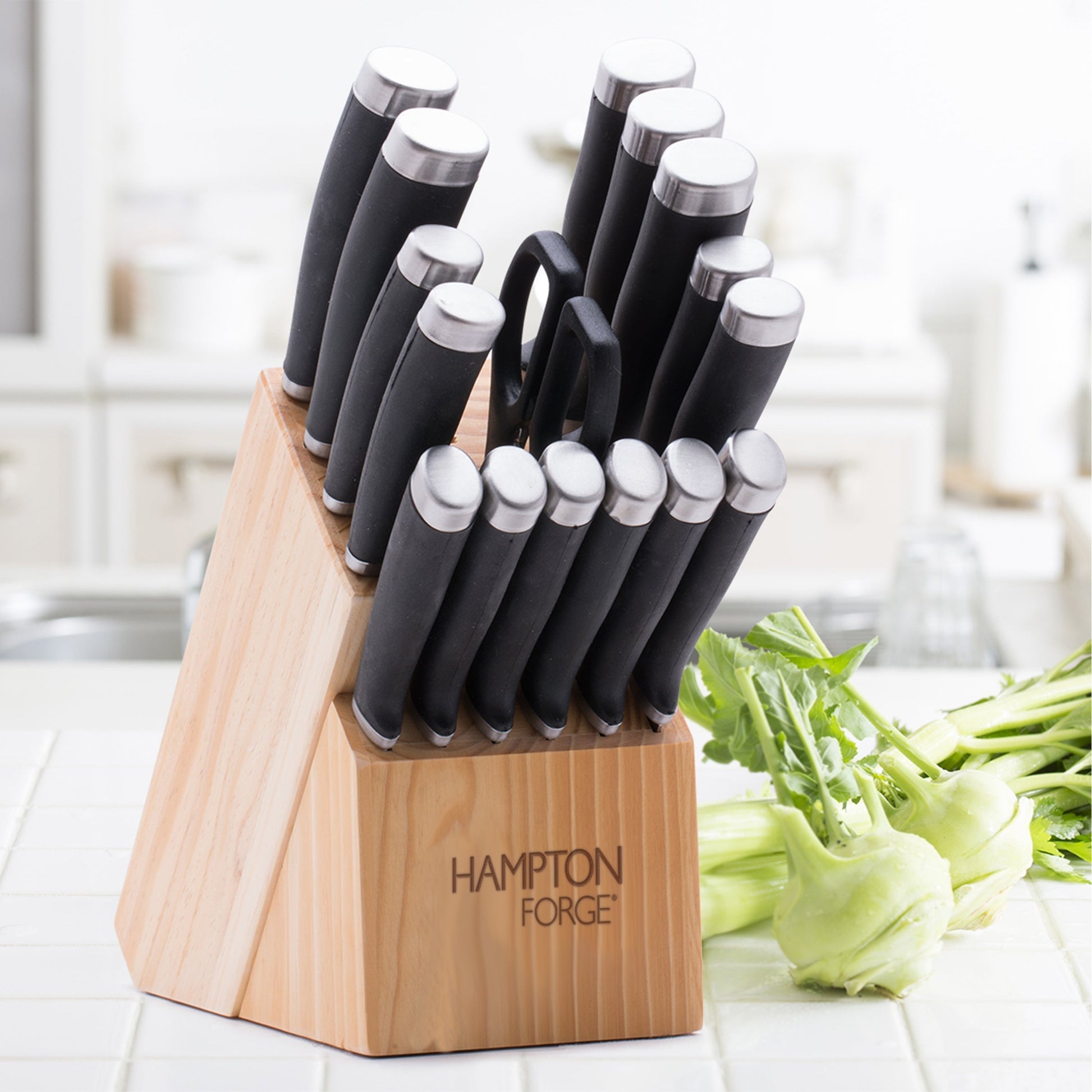 Epicure Black 17-Piece Cutlery Block Set