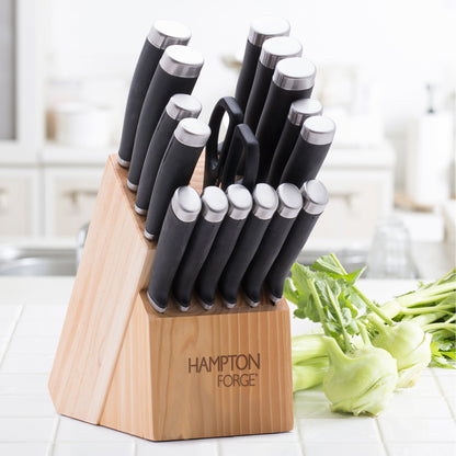 Epicure Black 17-Piece Cutlery Block Set