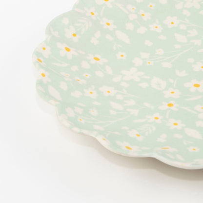 Floral Assorted Bamboo Large Plates, Set of 6