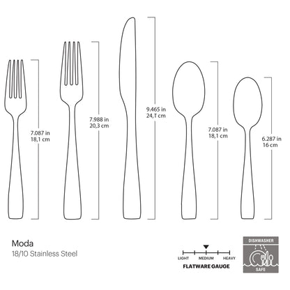 Moda Gold Satin 20-Piece Flatware Set